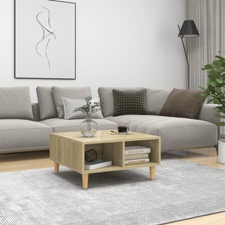 vidaXL Couchtisch Skandinavisch Beistelltisch Wohnzimmertisch Kaffeetisch Sofatisch Teetisch Tisch Wohnzimmer Sonoma-Eiche 60x60x30cm Holzwerkstoff