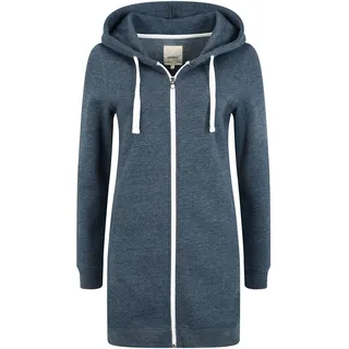 OXMO Olinda Long Damen Sweatjacke Kapuzenjacke Hoodie mit Kapuze, Größe:S, Farbe:INS Blue M (798991) - S