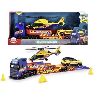 Dickie Toys Spielzeug-Krankenwagen Set LKW, Helikopter, Krankenwagen Go Real / SOS Transporter 203717005