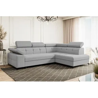 MEBLINI Schlafcouch mit Bettkasten - Ecksofa mit Schlaffunktion - Sofa mit Relaxfunktion - Couch L-Form - Eckcouch - Wohnlandschaft - BERGAMO - 274... - Grau