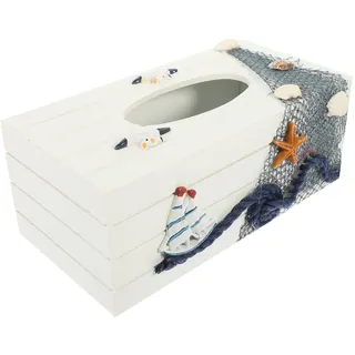 Toyvian Holz Tissue Box mit Maritimem Segelboot Design Eleganter Langlebiger Taschentuchhalter für Wohnzimmer Schlafzimmer Büro und Praktische Aufbewahrung und Stilvolle Dekoration