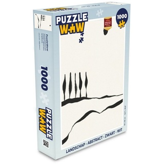 MuchoWow Puzzle Landschaft - Abstrakt - Schwarz und weiß, 1000 Puzzleteile, Foto-Puzzle, Bilderrätsel, Puzzlespiele, Klassisch bunt
