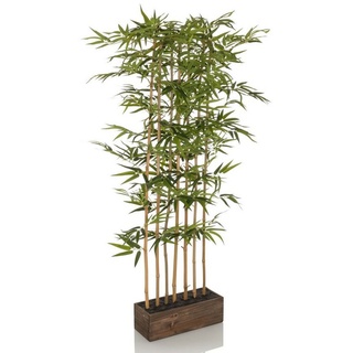 Künstliche Zimmerpflanze Deko Pflanzen, bümö, Höhe 150 cm, Kunstpflanze: Bambus Wand Sichtschutz für innen- und außen grün 60 cm x 150 cm x 30 cm