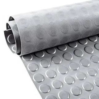 Gummi Antirutsch Premium TPE Geruchsarm Bodenbelag Noppen Muster Grau 3mm Stark 100 cm Breite 250 cm Länge