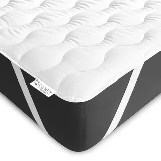 Topper - Ergonomischer Komfortschaum - 80x200 cm - 100% Mikrofaser - für Allergiker - Weiß