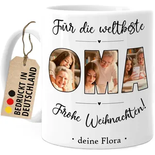 Tassenliebling® Oma Tasse mit Fotos personalisiert - Fototasse mit eigenen Bildern selbst gestalten - Oma Geschenk zum Geburtstag, Muttertag, Weihnachten für die beste