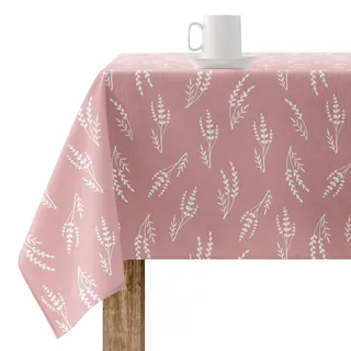 BL BELUM BELUM | Tischdecke, 140 x 140 cm, schmutzabweisend, 100 % harzige Baumwolle, Tischdecke ohne Wachstuch, Tischdecke mit Baumwolle, wasserdichte Tischdecke, schmutzabweisend, flüssig, Rosa