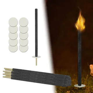 Froadp 25 Stück Wachsfackeln Fackeln für Draußen Brenndauer 100min Gartenfackel aus Natürlichem Wachs mit Handschutz und Extra Langem Griff für Outdoor Garten Wanderung Camping Ostern (72cm x ∅3cm)