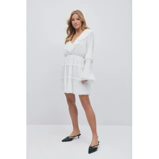 Gina Tricot - Pleated dress - minikleider - Weiß - S - Dame - Weiß - S