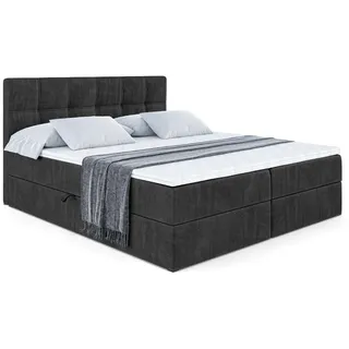 altdecor Boxspringbett 160 x 200 cm H4 Schwarz