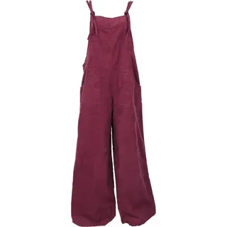Guru-Shop Relaxhose Cord Boho Latzhose, weiter Jumpsuit, plus size.. Ethno Style, alternative Bekleidung rot L/XL