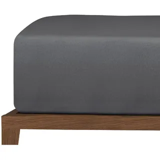 SCHIESSER Spannbettlaken Jersey 180 x 200 cm Dunkelgrau