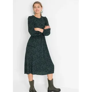 bonprix Midikleid für die Herbstsaison, aus Viskose, Oversize-Passform grün|schwarz XL (50)