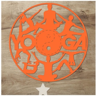 Namofactur LED Dekolicht »Yoga Yin Yang LED Holz Wanddeko«, Mit Sternabdeckung, LED fest integriert, Warmweiß orange