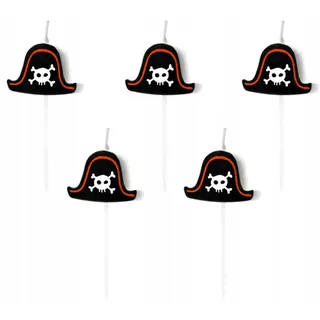 Festivalartikel Geburtstagskerze Piraten-Geburtstagskerzen Set - 5 Stück, 6-7cm