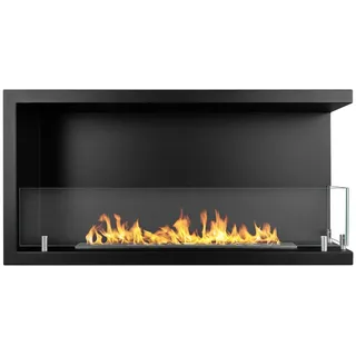 Divina Fire Eingebauter Eckkamin mit Bioethanol, Eckkamin 90x45 SUTRI 90 DX