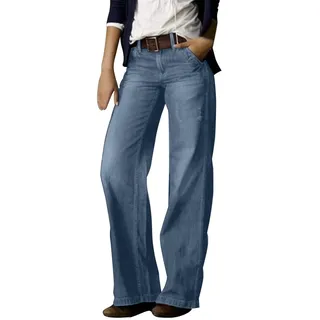 Baggy Jeans Damen Cargohose Weites Bein Wide Leg Pants Women Hiphop Gerades Jeanshose Sommerjeans Hellblaue Coole Outfit Hüftjeans Sommer Relaxed Hose Jeanshosen Ausgefallene Straight Schlaghosen