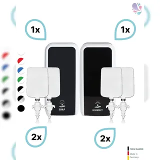 Blanc HYGIENIC KOMPLETT-SET HANDHYGIENE SENSOR: Desinfektionsspender SENSOR + 2 Kartuschen & Schaumseifenspender SENSOR + 2 Kartuschen