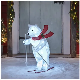 Lights4fun LED-Dekofigur LED-Weihnachtsfigur Außen Polarbär, Weihnachtsbeleuchtung, (H) 67 x (L) 30 x (T) 46 cm