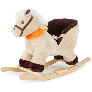 Bieco Plüsch Schaukeltier Pferd 73,5x33,5x53cm | Schaukelpferd Baby | Schaukeltier Baby | Kinderschaukel Indoor | Baby Wippe | Baby Schaukel | Schaukelpferd ab 1 Jahr | Baby Spielzeug ab 9 Monate