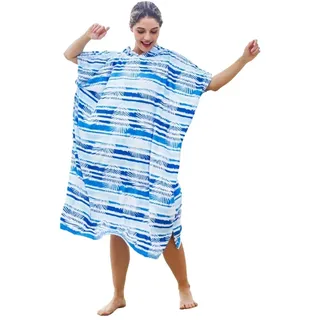 Surf Poncho,Badeponcho Surfponchos, Umkleidetuch, Bademantel for Erwachsene, Männer und Frauen, Umkleideponchos mit Kapuze for Surfen, Schwimmen, Baden, wasserabsorbierend, übergroß(Aqua Leaf)