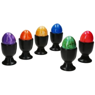 MamboCat Eierbecher 6x Panther Eierbecher schwarz Steingut für 6 Personen Frühstück schwarz
