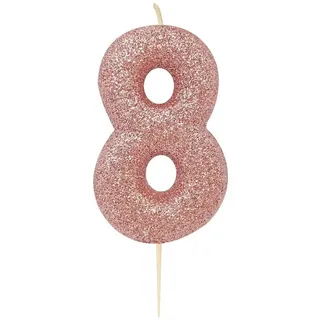 Partystrolche Geburtstagskerze Glitterkerze Rose Gold Kuchenkerze Zahlenkerze Geburtstag