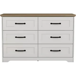 OTTO home Schubkastenkommode Emmilia Sideboard Schubladenschrank Wäscheschrank im Landhaus Design (Scandi Design mit 6 Schubladen für viel Stauraum im Schlafzimmer), Schrankkommode in hochwertiger Qualität weiß