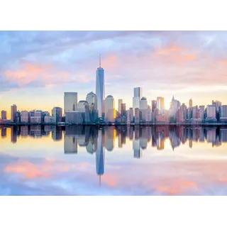 living walls Fototapete Designwalls Skyline New York 1, glatt, (5 St), Vlies, Wand, Schräge, Decke bunt|gelb|grau
