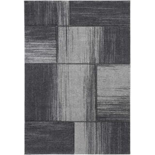 Luxor living Kurzflor Teppich Pallencia moderner Webteppich im Kästchendesign - 67x140 cm - grau