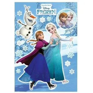 Komar Disney Edition 4 Dekosticker Anna und Elsa  (15 -tlg., Bunt)