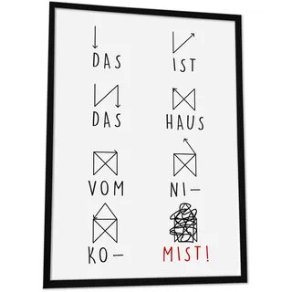 JUHMI Xmas Poster, A4 (21x29 cm) Deko mit Spruch zu Weihnachten, Wohnzimmer Wanddeko, Schlafzimmer, Küche Dekoration mit und ohne Rahmen, Haus Vom Nikolaus