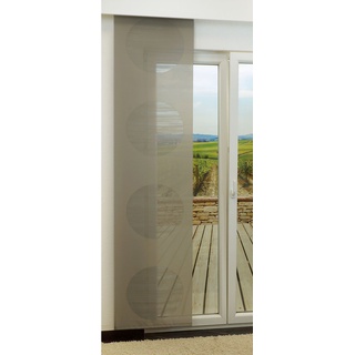 Schiebegardine von Lysel - Target transparent mit Kreisen in den Maßen 245 cm x 60 cm beige/graubeige