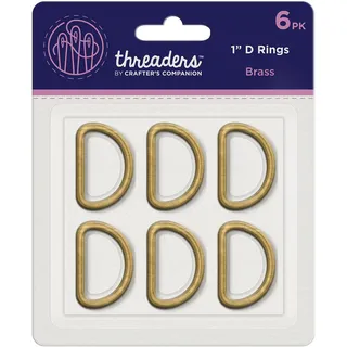 Threaders TH-1303 1" D Rings Metall 13.9 x 11.2 x 0.5 cm Messing 6 Pack-Brass, Metal