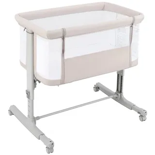 Costway Beistellbett Beige 5-fach höhenverstellbar