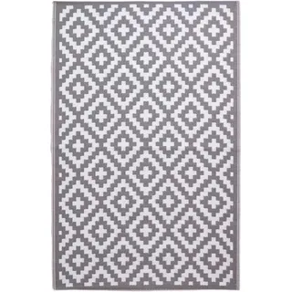 Homescapes Zoe Outdoor-Teppich 240 x 300 cm Grau/Weiß