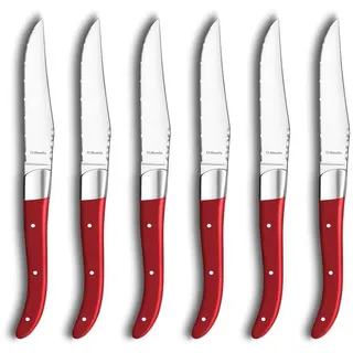 Amefa Steakmesser ROYAL STEAK (6 Stück), spülmaschinenfest, mit rot, hochglanzpoliert rot