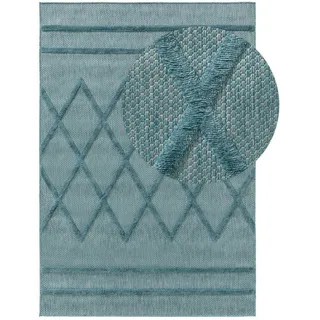 benuta nest In- & Outdoorteppich, Türkis 120x170 cm - Teppich für Balkon, Terrasse, Garten
