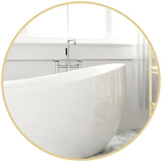 Homcom Runder Badspiegel 700 x 700 x 25 mm Gold