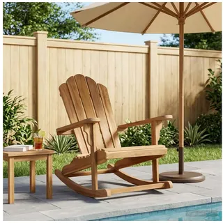 vidaXL Adirondack-Schaukelstuhl Natur Massives Teakholz