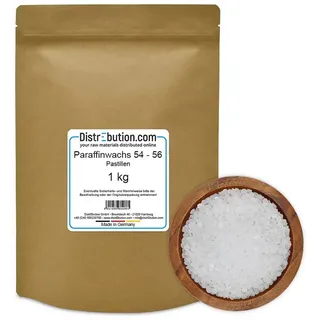 DistrEbution Bastelnaturmaterial Kerzenwachs Weiß - Paraffin Pastillen, Vollraffinat, Kerzenherstellung, Hochrein in verschiedenen Schmelzbereichen weiß