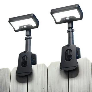 2er-Set Solar Zaunleuchten mit Bewegungsmelder, 92 LED 500LM, Type-C & Solar, IP65 wasserdicht – Solarleuchten für Zaun, Geländer & Terrasse