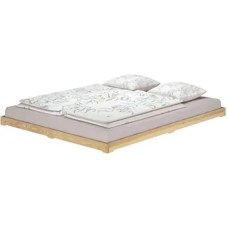 Erst-Holz Futonbett 160x200 platzsparend extra niedriges Loftbett Esche lackiert V-60.47E-16 ohne Zubehör