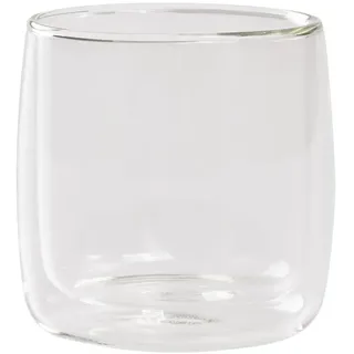 Zafferano No Bilia 4er-Set doppelwandige Borosilikatglas-Trinkgläser - Klar - Modernes und elegantes Design für heiße und kalte Getränke NB-4X