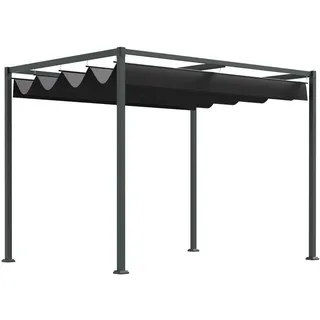 Outsunny Pergola - 298Lx213Wx221Hcm - Schwarz Metall B/H/L: ca. 213x221x298 cm - schwarz