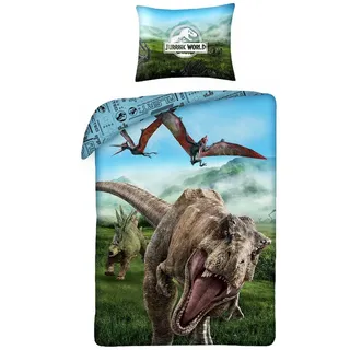 Jurassic World Kinderbettwäsche Jurassic World Dinosaur Dino Bettwäsche Dinosaurier 140 x 200 cm