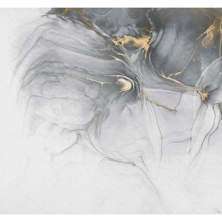KOMAR Vliestapete "Ink Gold Fluid" Tapeten Gr. B/L: 300 m x 280 m, Rollen: 1 St., schwarz-weiß (gold, schwarz, weiß) Steintapeten