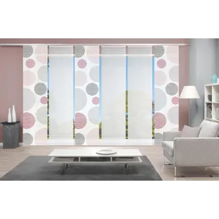 Schiebegardine VISION S "6ER SET BORDEN" Gr. 1, rosa (rosé), B:60cm H:260cm, Polyester, Gardinen, HxB: 260x60, Schiebevorhang 6er Set Digitaldruck