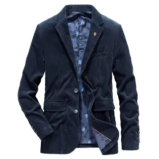 Sawmew Herren Cord Blazer Sportlich Leichte Jackett Regular Fit Modern Business Anzugjacke Regular Fit Klassisch Blazer Herren Sakko Party Blazer für Herren