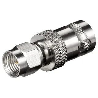 goobay SMA-Stecker - BNC-Buchse / mit vergoldetem Kontakt, für RG 174/U-Kabel